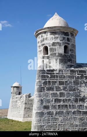 Cannon, Castillo de San Salvador de la Punta, Zentral; Havanna, Kuba Stockfoto