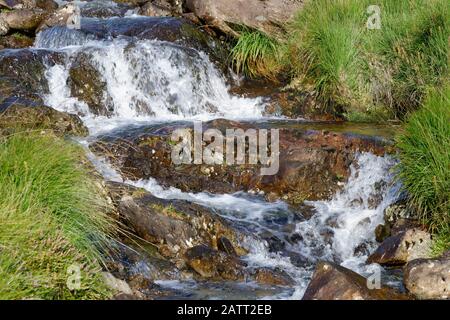 Wasserfälle Von Small Water Beck, Mardale Head Haweswater, Cumbria Stockfoto