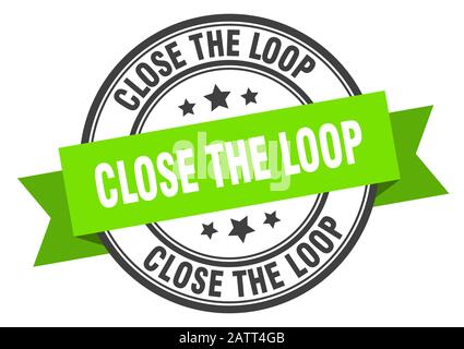 Schließen Sie das Loop Label. Schließen Sie das Loopround-Band-Zeichen. Schließen Sie den Loop Stamp Stock Vektor