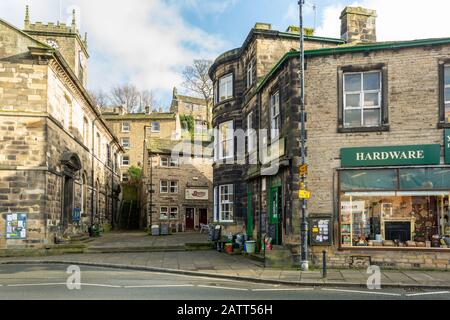 Sid's Café, Holmfirth, West Yorkshire, Großbritannien, der Ort von Ivys Café, wie er im Letzten Sommerwein, einer BBC-Komödie, gezeigt wird. Stockfoto