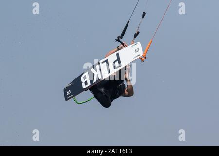 Kite Surf Jump Stockfoto