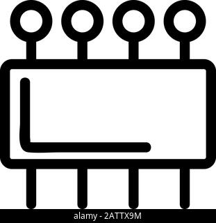 Symbolvektor für Nadeln festlegen. Isolierte Darstellung des Kontursymbols Stock Vektor