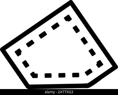 Die Struktur ist ein genähtes Vektorsymbol. Isolierte Darstellung des Kontursymbols Stock Vektor