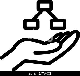 Symbolvektor der Handhierarchie. Isolierte Darstellung des Kontursymbols Stock Vektor