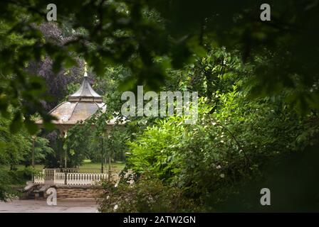 Bandstand im Hexham Park, Northumberland Stockfoto