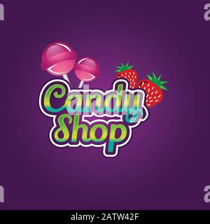 Abstraktes Vektorlogo Design für Süßigkeiten, Süßwarenladen. Stock Vektor