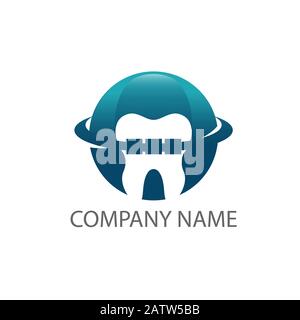 Symbol für das Konzept des Logotyps des Zahnarztstomatologiearztes. Stock Vektor