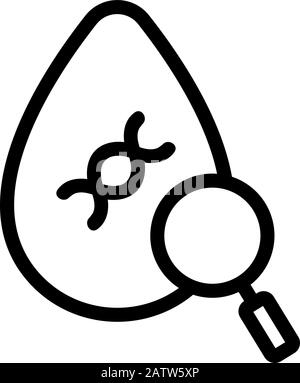 Symbolvektor für DNA-Untersuchungen. Isolierte Darstellung des Kontursymbols Stock Vektor
