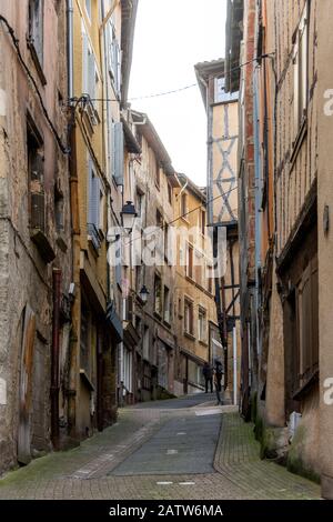Thiers Besteckhauptstadt, Regionaler Naturpark Livradois Forez, Straße in der Altstadt, Puy de Dome, Auvergne, Frankreich Stockfoto