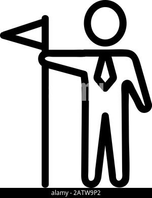 Symbolvektor für Geschäftsmannkennzeichen. Isolierte Darstellung des Kontursymbols Stock Vektor