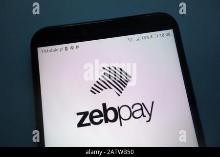 Zebpay-Logo auf Smartphone Stockfoto