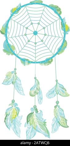 Vector Boho Stil Form aus Federn Stock Vektor