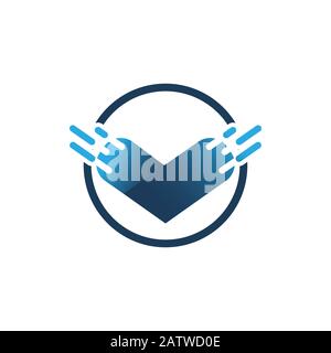 Herz Logo Design vector Template. Happy Valentines Tag Konzept. Infinity Liebe Schriftzug Symbol. Stock Vektor