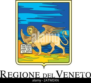 Offizielles Regionalwappen-Wappen Venetiens, Italien, Vektor-Illustration Stock Vektor