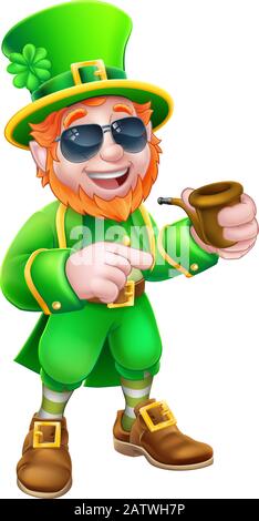 Leprechaun St. Patricks Day Cartoon Mascot Stock Vektor