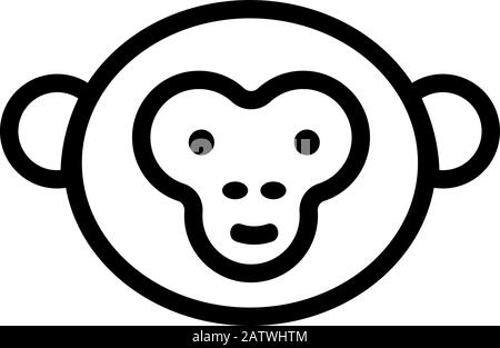Vektor der Affen-Ikone. Isolierte Darstellung des Kontursymbols Stock Vektor