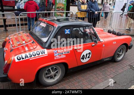 Rallye Monte Carlo Banbury MG Midget Stockfoto