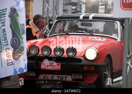 Rallye Monte Carlo Banbury MG Midget Stockfoto