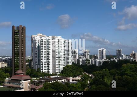 Singaproe Finanz-und Wohngebäude an sonnigen Tag Stockfoto