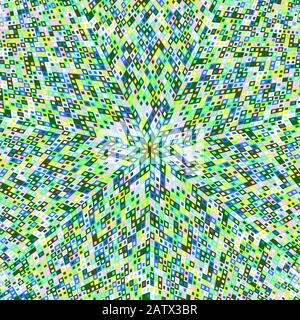 Hintergrund mit geometrischem, hypnotischem, rund gefliestem Mosaikmuster - rundes, psychedelisch farbenfrohes Vektorgrafikdesign Stock Vektor