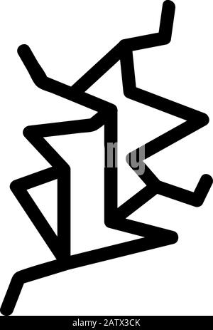 Vektorsymbol für Rissbildung. Isolierte Darstellung des Kontursymbols Stock Vektor