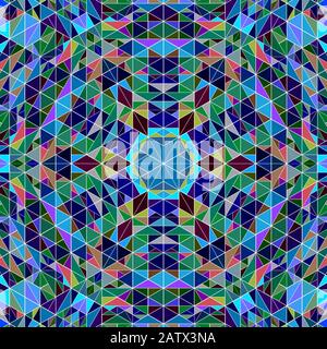 Mosaikhintergrund mit geometrischem radial gekachelten Muster - bunt abstrakte, runde hypnotische Vektorgrafik mit Dreiecken Stock Vektor