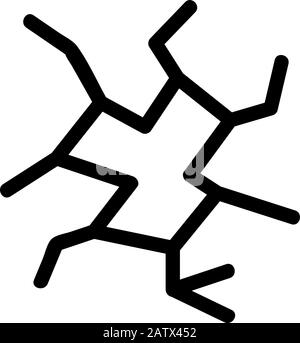 Vektorsymbol für Rissbildung. Isolierte Darstellung des Kontursymbols Stock Vektor