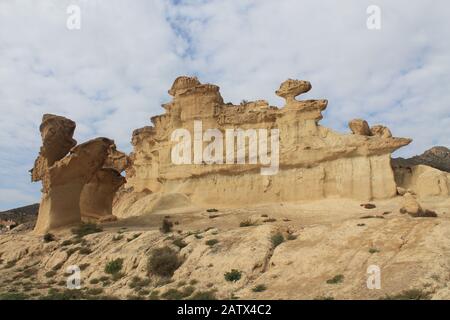 Erosiones de Bolnuevo, Spanien Stockfoto