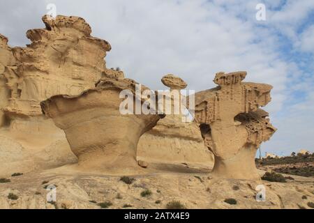 Erosiones de Bolnuevo, Spanien Stockfoto