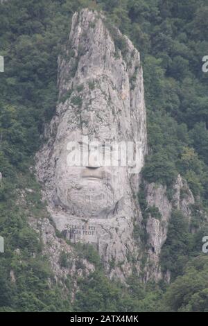 King Decebel, Iron Gates Gorge, Rumänien Stockfoto