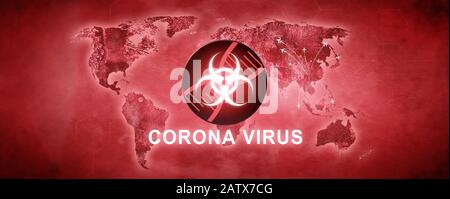 Mikroskopische Ansicht der Grippeviruszellen Stockfoto