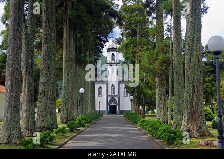 Sao Nicolau Kirche in Sete Cidades in Sao Miguel Stockfoto