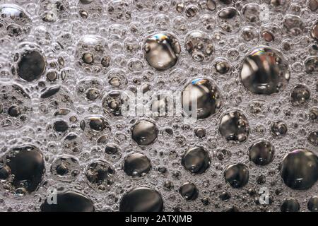 Makroaufnahme einer Seifenblasen Stockfoto