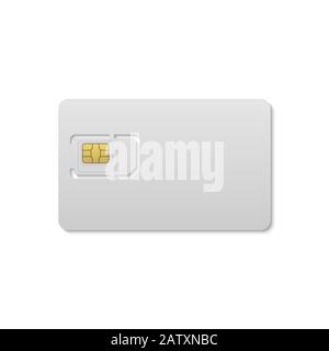 Mobile sim-Karte. Telefonsiimcard-Chip isoliert Stock Vektor