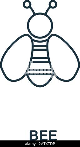 BEE-Symbol. Dünnes Linienformelement aus der Sammlung der Farm-Symbole. Outline Bee Symbol für Computer und Handy Stock Vektor