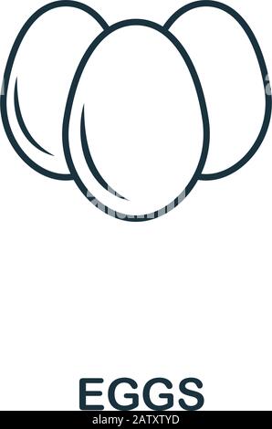 Eiersymbol. Dünnes Linienformelement aus der Sammlung der Farm-Symbole. Outline Eggs Symbol für Computer und Handy Stock Vektor