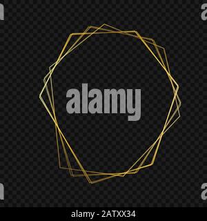 Geometrisches Polygonalgold mit luxuriösem Rahmen Stock Vektor