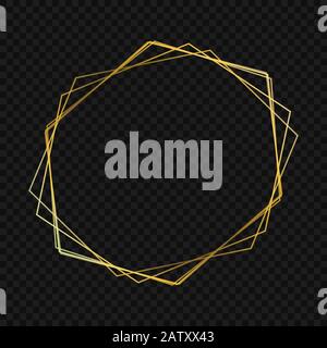 Geometrisches Polygonalgold mit luxuriösem Rahmen Stock Vektor