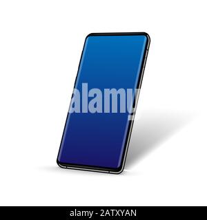 3D isometrisches Telefon, Realistisches Smartphone in perspektivischer Ansicht Stock Vektor