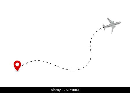 Fluglinie gestrichelte Linien. Ebenenspur Vektor-Abbildung Stock Vektor