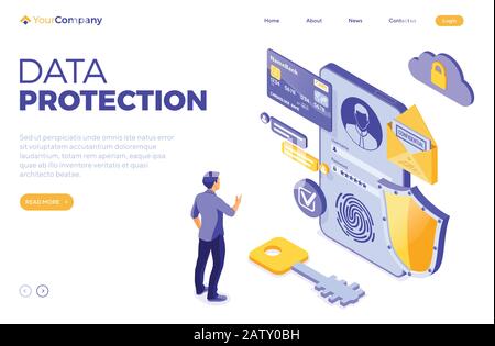 Schutz Personenbezogener Daten Stock Vektor