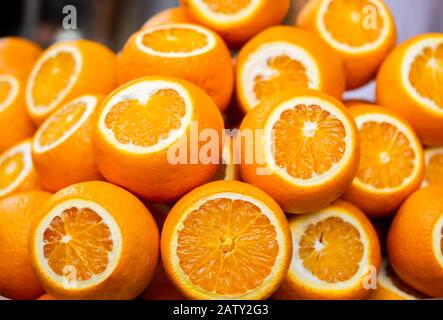 Frisch citrus Orangen als gesunde Früchte Hintergrund ausgewählt Stockfoto