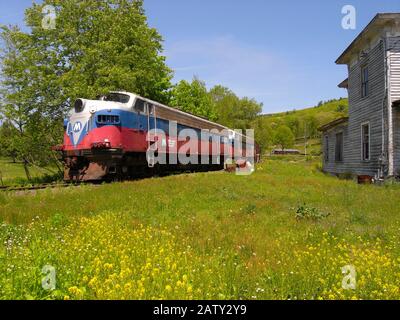 Cooperstown Junction USA - 20. Mai 2012: Old Train Metro-North Commuter Railroad Stockfoto