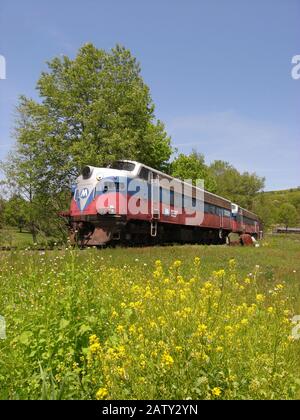 Cooperstown Junction USA - 20. Mai 2012: Old Train Metro-North Commuter Railroad Stockfoto