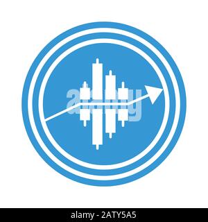 Vektor für das Forex-Symbol für den Handel. BUE-Börsenbund. Einfache Abbildungen der Binäroptionen. Der Pfeil steigt innen nach oben Stock Vektor