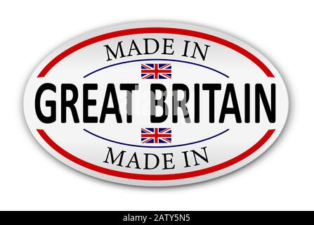 Label für Produkte aus Großbritannien. Stock Vektor