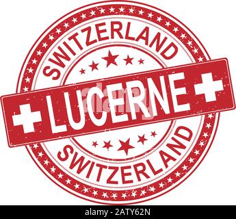Grunge Gummistempel mit dem Text Schweiz, Luzern, Vektorgrafiken Stock Vektor