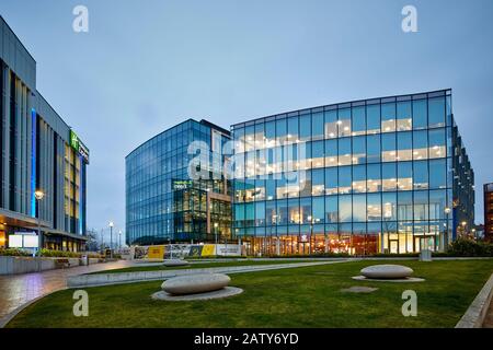 Grand Central Square, Stockport Exchange modernes, modernes Büro am Bahnhof Approach, Cheshire, in Manchester Stockfoto