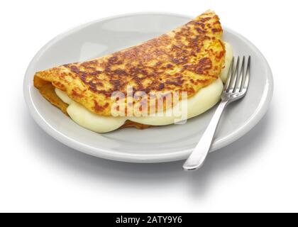 Cachapa, venezolanischer Maispfannkuchen mit handgefertigtem Käse Stockfoto