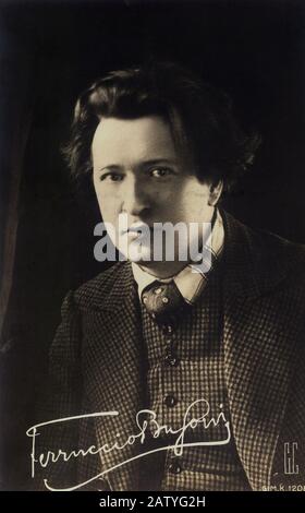 Der italienische Musikkomponist und Klaviervirtuose FERRUCCIO BUSONI ( Empoli 1866 - Berlin 1924 ). - PIANISTA - COMPOSITORE - PIANIST - AUTOGRA Stockfoto